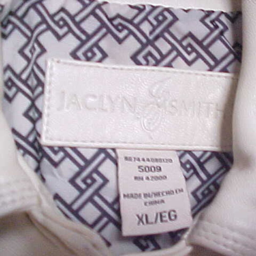 Jacklyn Smith Leather Jacket. Cream Colored. Size xl - Picture 2 of 5